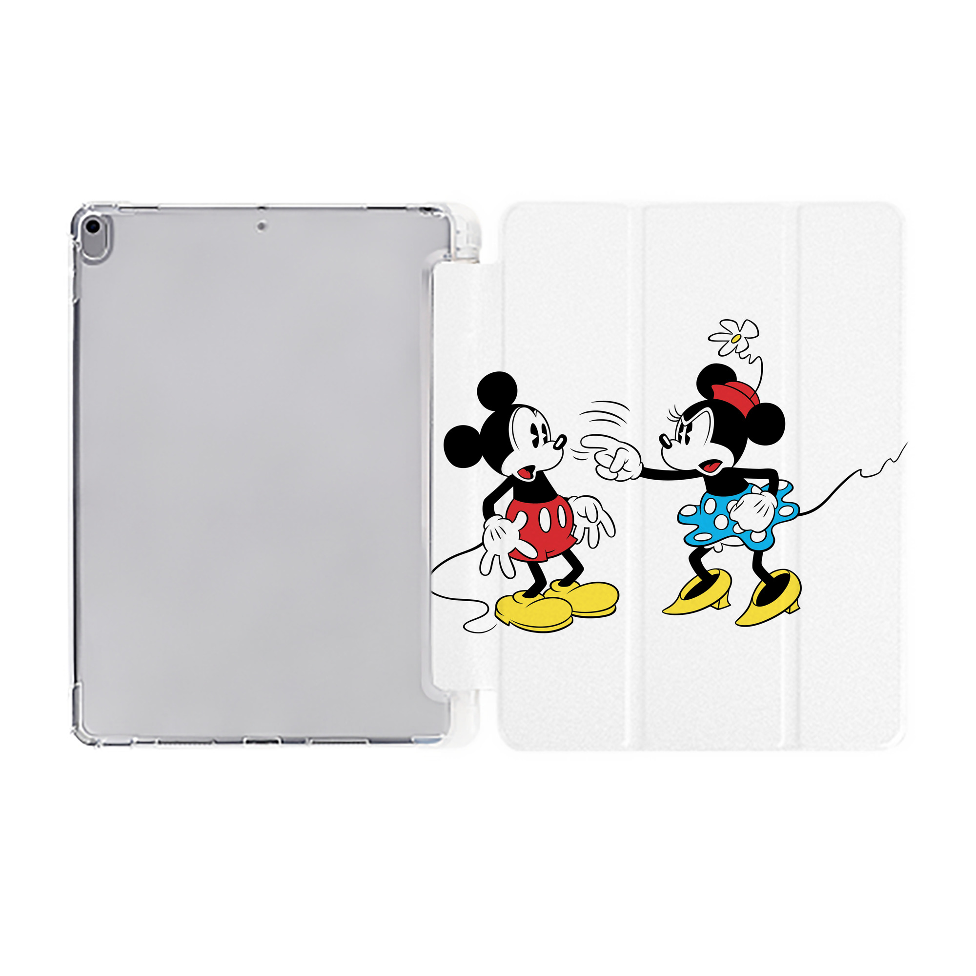 （画像用） ミッキーマウス Mickey Mouse IPad ケース ペン収納付き 三つ折りスタンド PUレザー×シリコン 対応機種9.5/10.5/10.9インチ